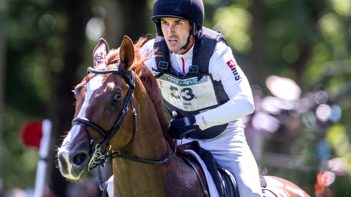 July 28, 2024, Versailles, France: FELIX VOGG of Switzerland on DAO DE L OCEAN gallops to finish fourth in the cross-country test during Olympic Games, Olympische Spiele, Olympia, OS Paris 2024, Cho