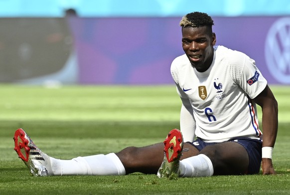 France&#039;s Paul Pogba grimaces after missing a chance to score during the Euro 2020 soccer championship group F match between Hungary and France at the Ferenc Puskas stadium in Budapest, Hungary Sa ...