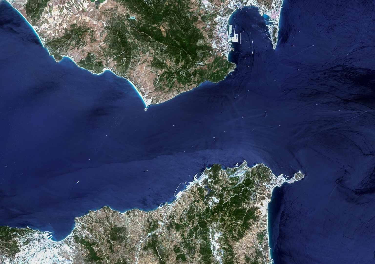 Meerenge von Gibraltar aus dem All.