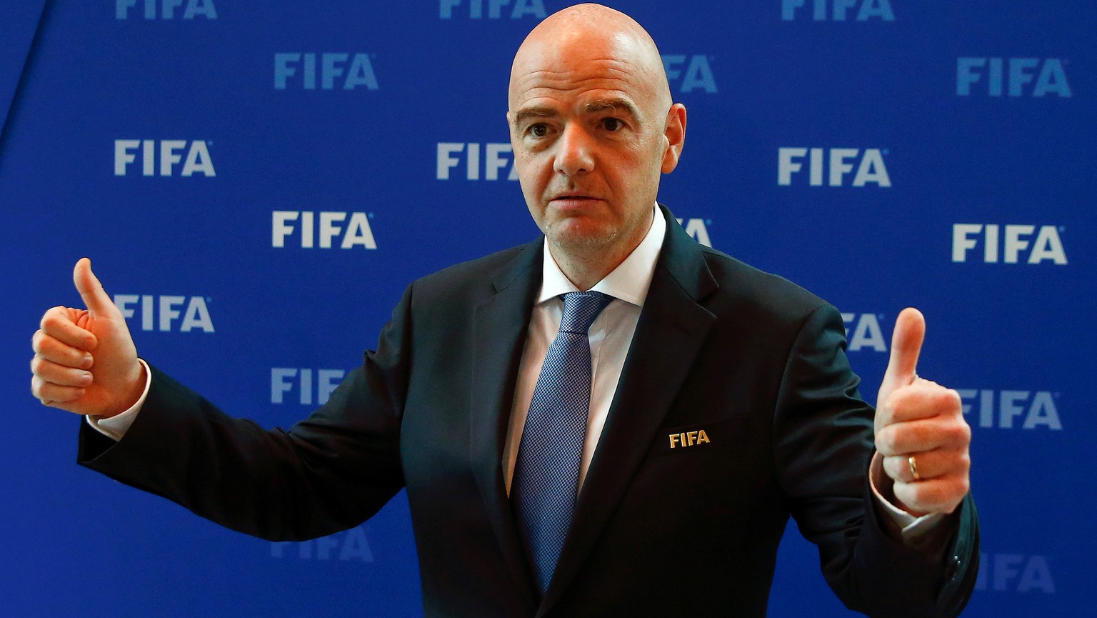 FIFA President Gianni Infantino gestures after a meeting of the FIFA Council at the FIFA headquarters in Zurich, Switzerland October 14, 2016. REUTERS/Arnd Wiegmann