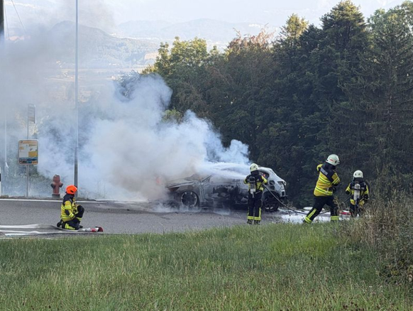 Fahrzeugbrand in Reute AR