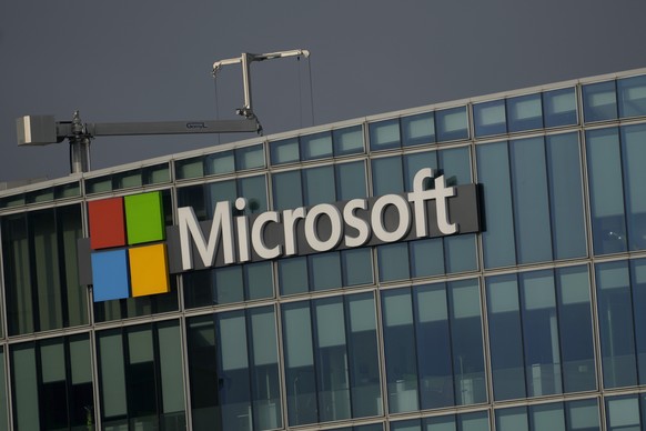 FILE - The logo of Microsoft is seen outside its French headquarters in Issy-les-Moulineaux, outside Paris, on May 13, 2024. (AP Photo/Thibault Camus, File)
Europe Microsoft Teams