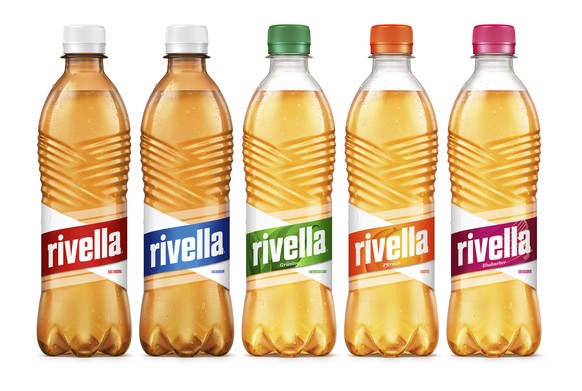 UNDATIERTES HANDOUT - VISUALISIERUNG - Ab Fruehling 2016 zeigt sich Rivella in einem neuen Kleid. Im Bild: Die neuen 50cl Flaschen aller Rivella Geschmacksrichtungen. (PHOTOPRESS/Rivella)