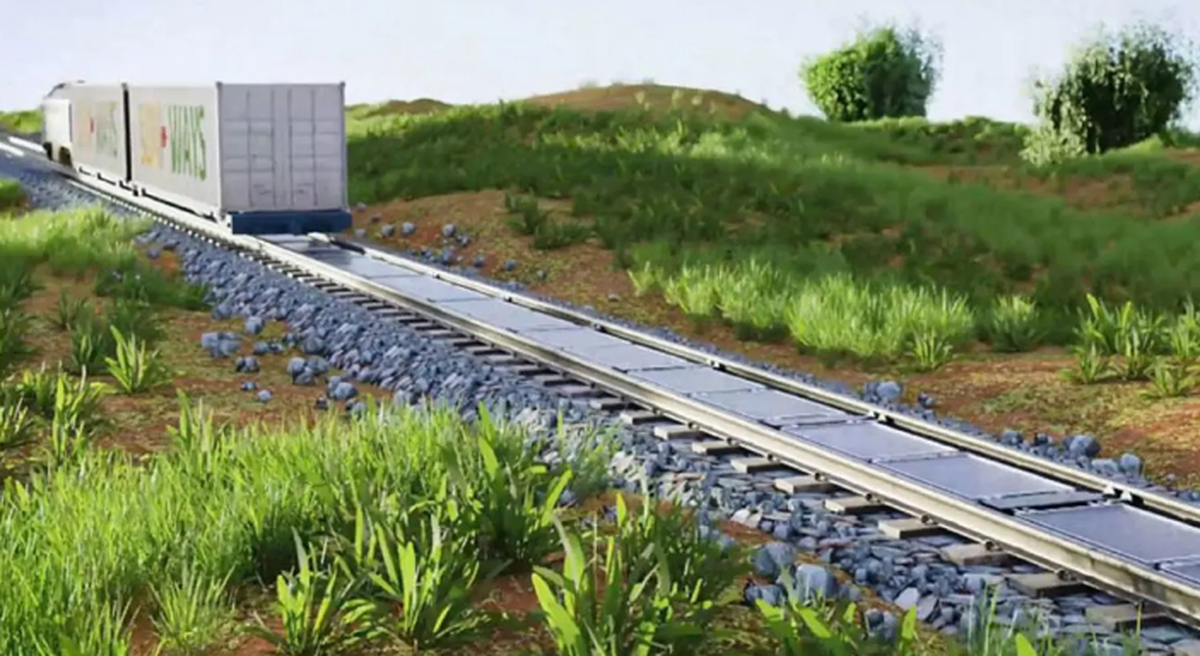 Zugstrecke Solarpanels