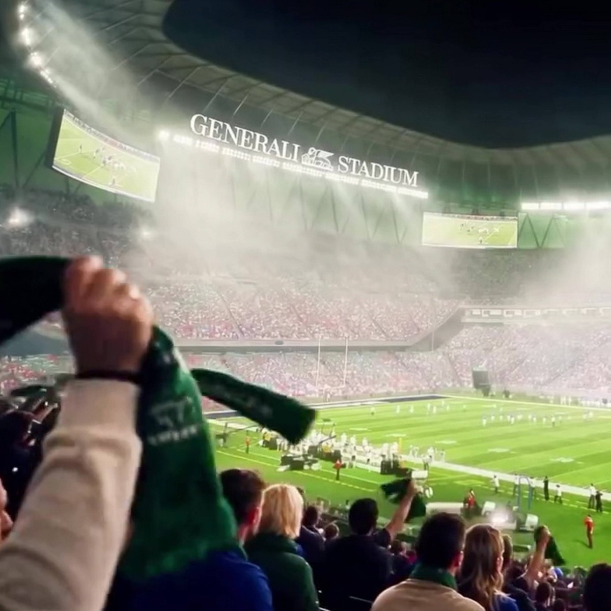 IPA90329594 - Milan, New San Siro: a rendering of the stadium projectit will be called Generali Stadium. Image/frame distributed by this Agency exclusively for editorial purposes. The material may ori ...
