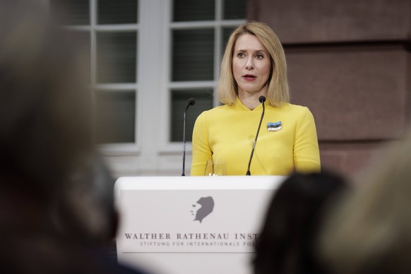 Katja Kallas, Premierministerin von Estland, aufgenommen im Rahmen der Vergabe des Walter Rathenau Preis in Berlin, 19.03.2024. Fotografiert im Auftrag des Auswaertigen Amtes. Berlin Deutschland *** K ...