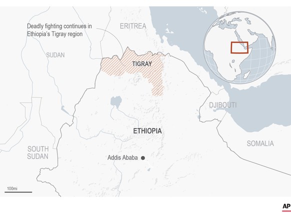 Map locates the Tigray area