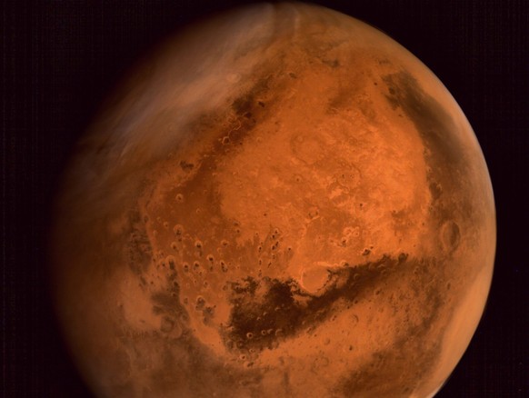 epa04423619 A handout picture made available by the Indian Space Research Organisation (ISRO) on 29 September 2014 of regional dust storm activities over Northern Hemisphere of Mars - captured by Mars ...