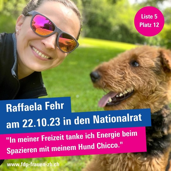 Wahlen 2023, Wahlkampfplakate: Raffaela Fehr, FDP Zürich
