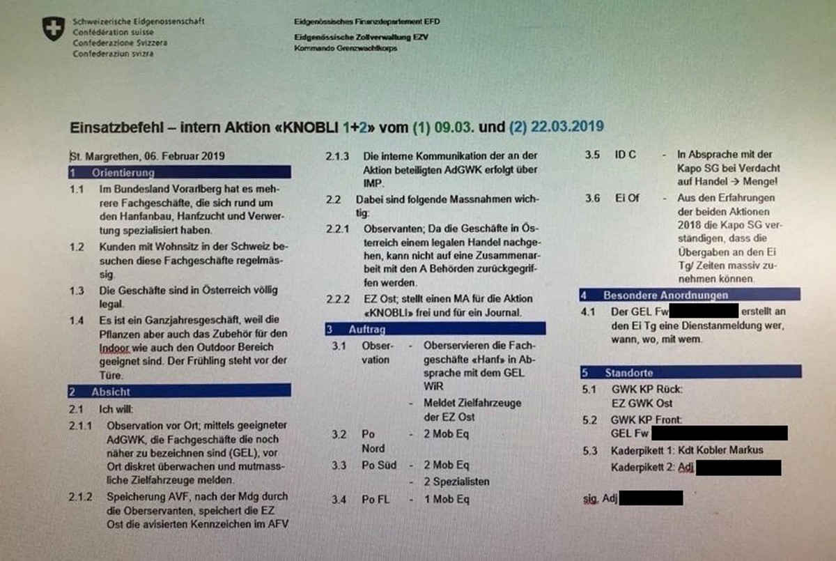 Der Einsatzbefehl der Aktion «Knobli».