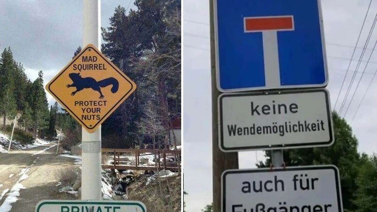 25 lustige und verwirrende Schilder, die dich ganz durcheinander bringen