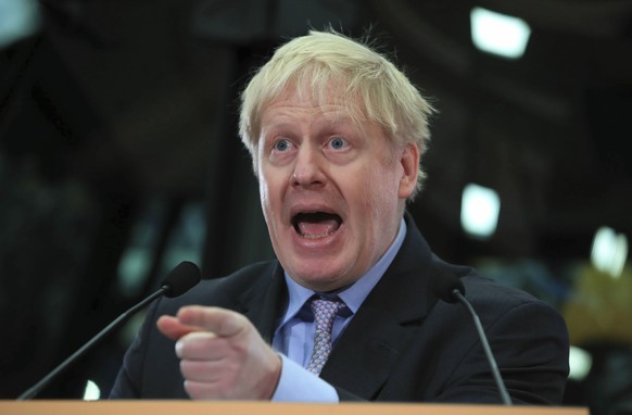 British lawmaker Boris Johnson speaks at the headquarters of construction equipment company JCB in Rocester, England, Friday Jan. 18, 2019. The former Foreign Secretary Johnson made his speech as a le ...