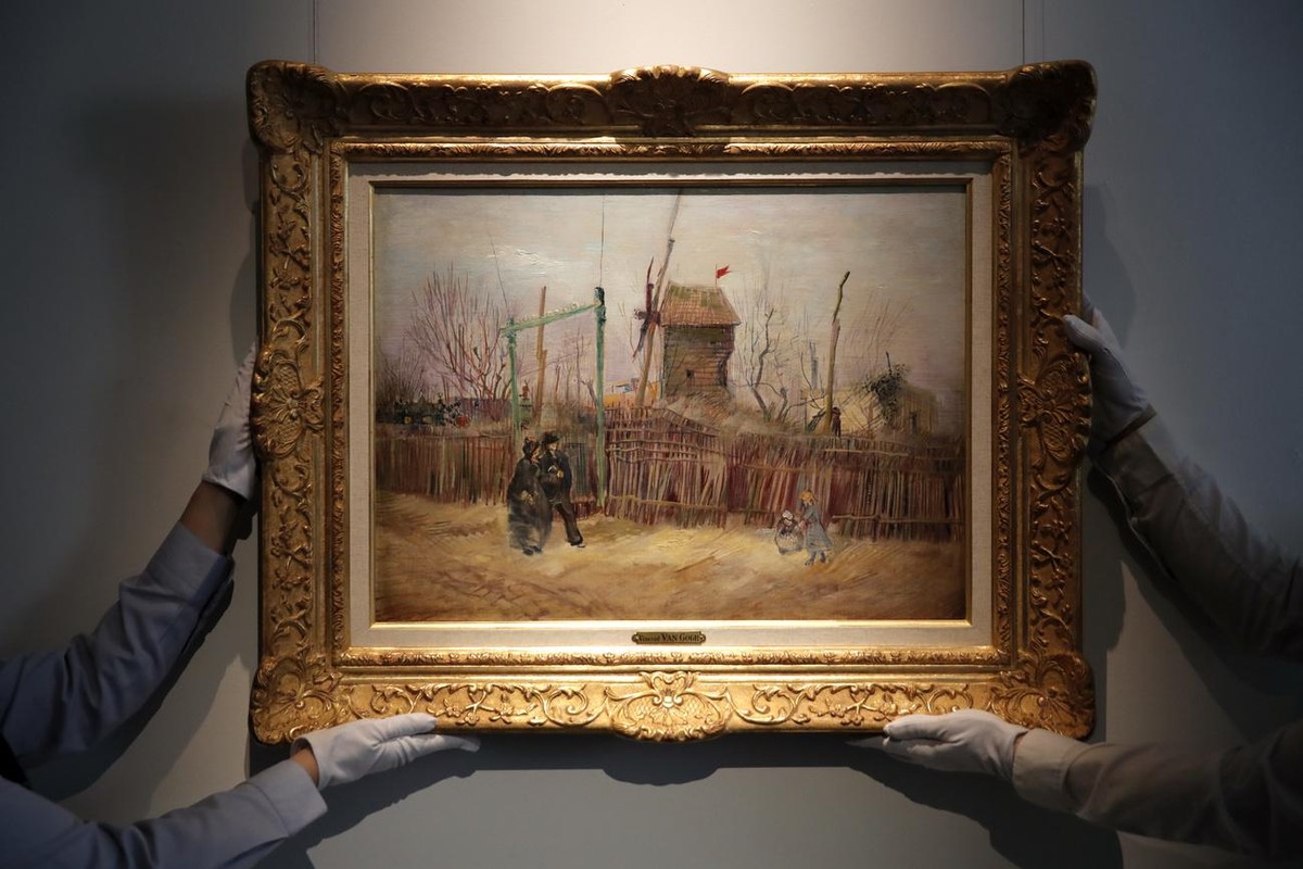 FILE- In this Feb. 25, 2021, file photo, Sotheby's personnel display «