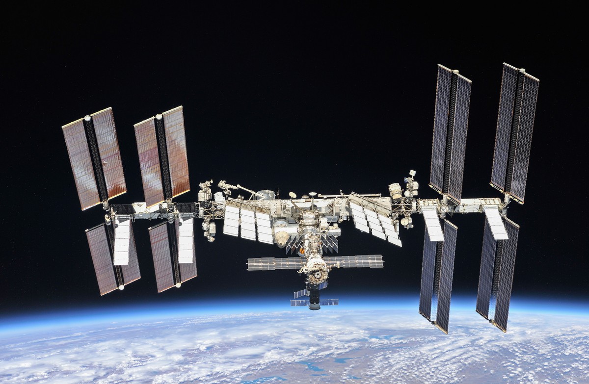 epa09584865 (FILE) - An undated handout file picture made available by the National Aeronautics and Space Administration (NASA) shows the International Space Station (issued 16 November 2021). NASA an ...