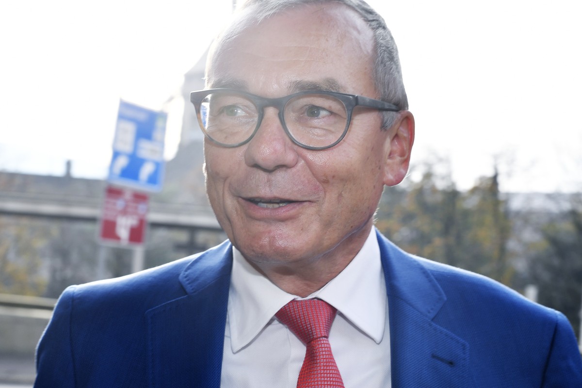 Ruedi Noser, FDP im Konferenzzentrum Walcheturm in Zuerich bei den eidgenoessischen Wahlen am Sonntag, 20. Oktober 2019. (KEYSTONE/Walter Bieri)