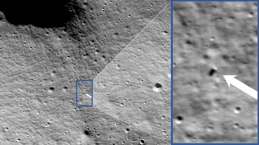 These photos provided by NASA show images from NASA?s Lunar Reconnaissance Orbiter Camera team which confirmed Odysseus completed its landing. After traveling more than 600,000 miles, Odysseus landed  ...