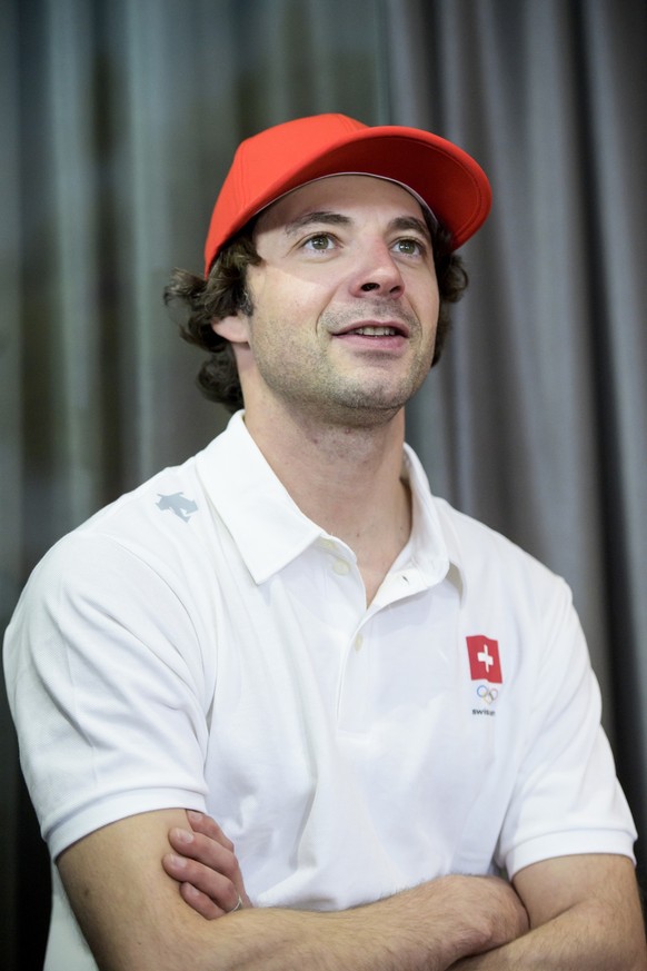 Misra Noto Torniainen head coach reacts during a media conference of the Swiss ski freestyle slopestyle team at the XXIII Winter Olympics 2018 in Pyeongchang, South Korea, on Wednesday, February 14, 2 ...