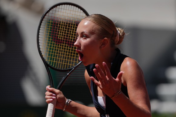 <p>Die Österreicherin Anastasia Potapova scheint unzufrieden zu sein.</p>