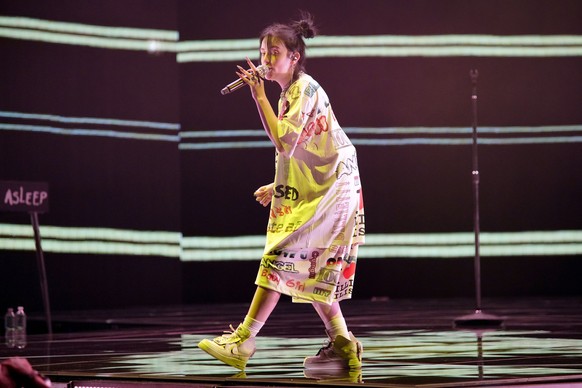 Billie Eilish performs during the &quot;When We All Fall Asleep&quot; tour at the United Center on Sunday, June 9, 2019, in Chicago. (Photo by Rob Grabowski/Invision/AP)