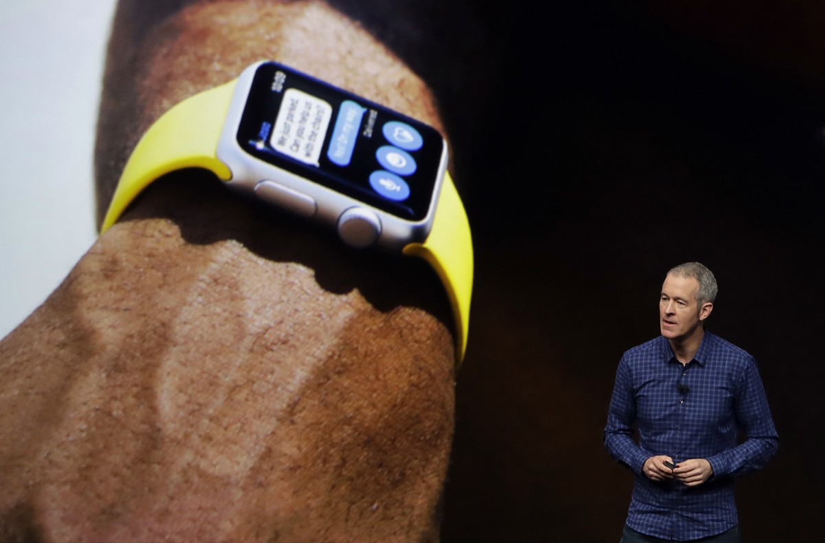 Jeff Williams, Apple's chief operating officer, speaks during an event to announce new products on Wednesday, Sept. 7, 2016, in San Francisco. (AP Photo/Marcio Jose Sanchez)