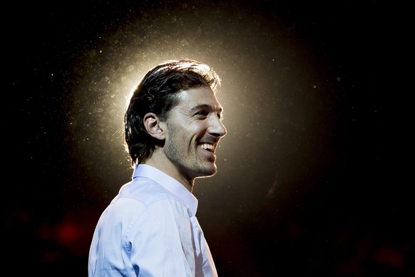 epa05628852 Cyclist Fabian Cancellara of Switzerland, reacts during the &#039;Ciao Fabian&#039; event a farewell race to celebrate the end of Cancellara&#039;s career with his Belgian fans at the Kuip ...