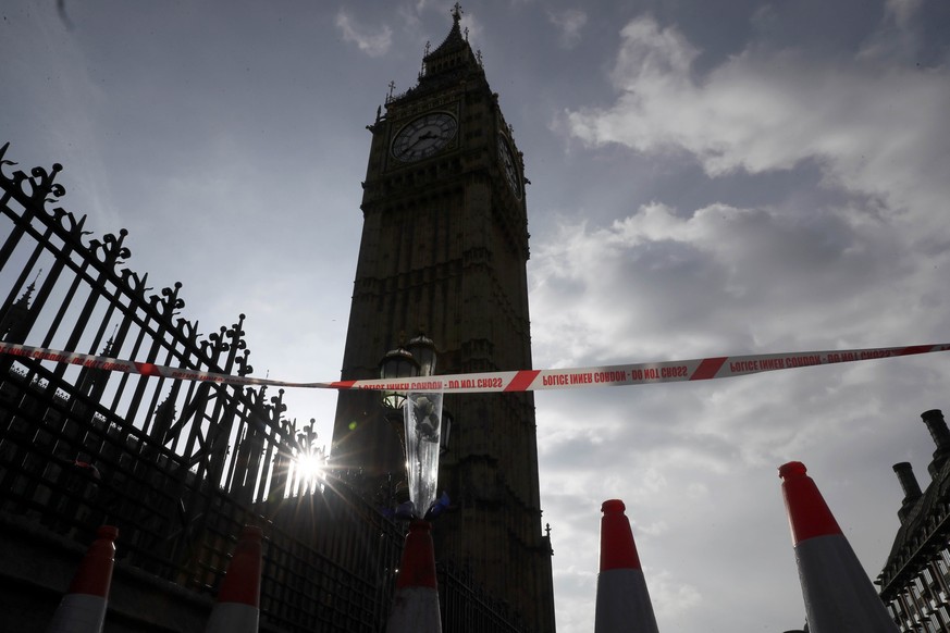 A floral tribute is seen near the Houses of Parliament in Westminster the day after an attack, in London, Britain March 23, 2017. REUTERS/Stefan Wermuth