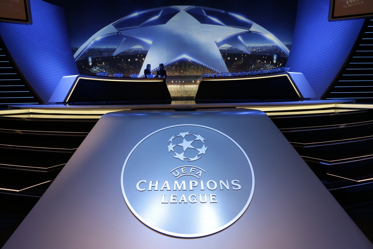 Logo of the UEFA Champions League is dislayed during the UEFA Champions League draw at the Grimaldi Forum, in Monaco, Thursday, Aug. 25, 2016. (AP Photo/Claude Paris)