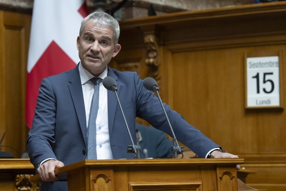 Bundesrat Beat Jans spricht im Nationalrat an der Herbstsession der Eidgenoessischen Raete, am Montag, 15. September 2025, in Bern. (KEYSTONE/Peter Schneider)