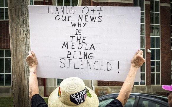 Participants gather at Wilson Park during a "Hands Off!" protest on Saturday, April 5, 2025, in Florence, Ala. (Dan Busey/The TimesDaily via AP)
Trump Protests