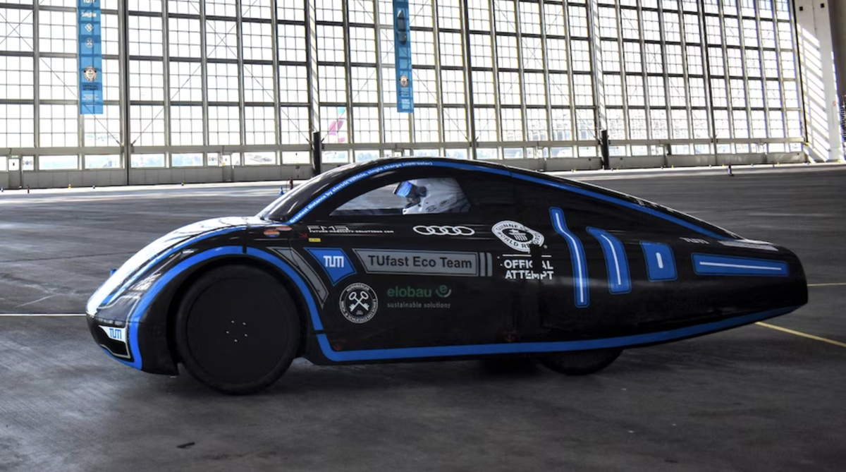 Münchener Sparwunder: Ein E-Auto der Technischen Universität war 99 Stunden lang in Bewegung, bis ihm der Strom ausging.