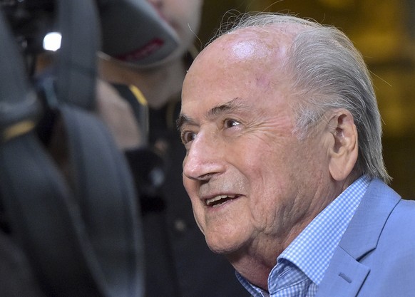 FILE - In this file photo dated Tuesday, June 19, 2018, former FIFA President Joseph Blatter in Moscow, Russia. According to documents Saturday June 13, 2020, former FIFA president Sepp Blatter is the ...