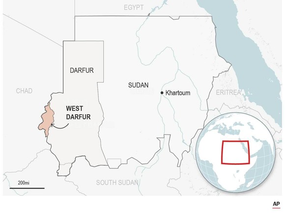 Map locates West Darfur