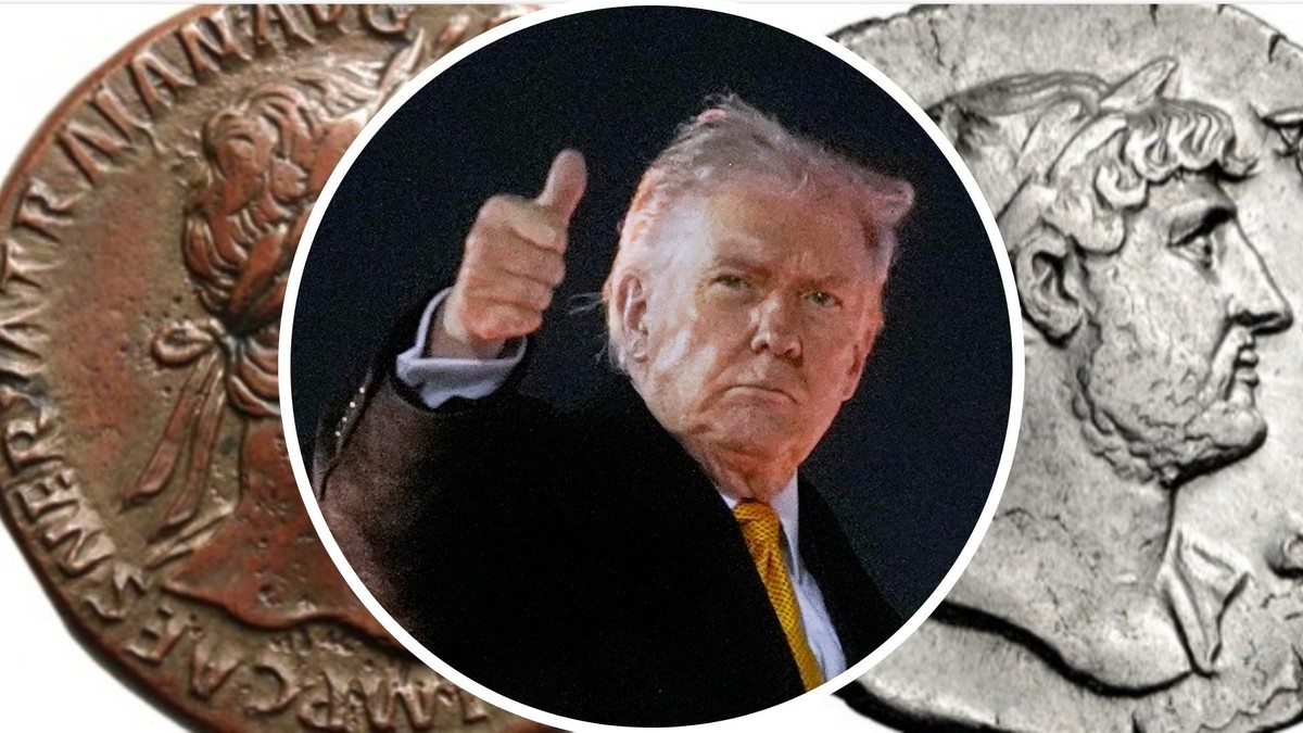 Donald Trump, entre les empereurs Trajan et Hadrien. Palm Beach, 7 novembre 2025.
