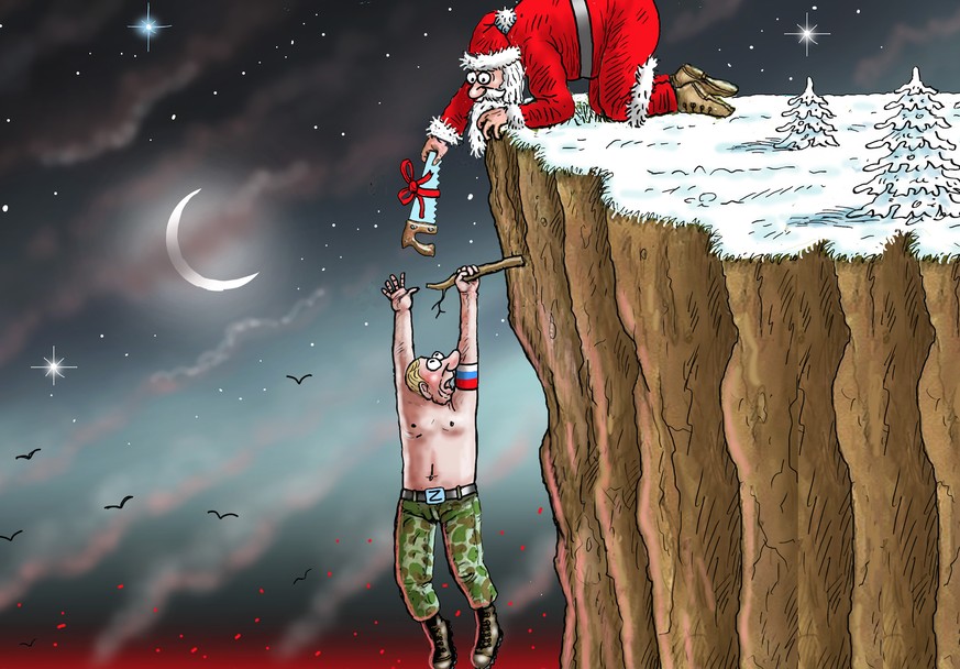 23 bitterböse Karikaturen, die zeigen, wie Putin und der russische Winterkrieg scheitern