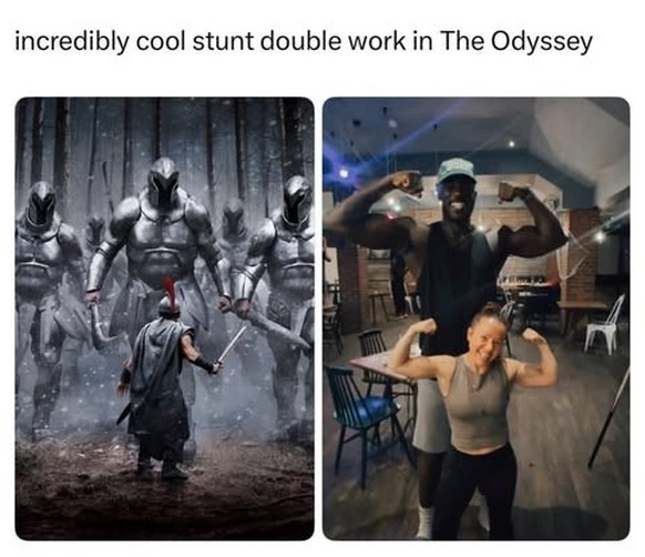 The Odyssey Stunt Double 

https://www.instagram.com/p/DbFrjVagkyd/
