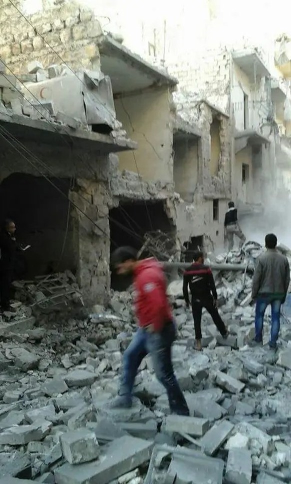 Zerbombt: Das Haus der Familie Jneid in Aleppo 2016.