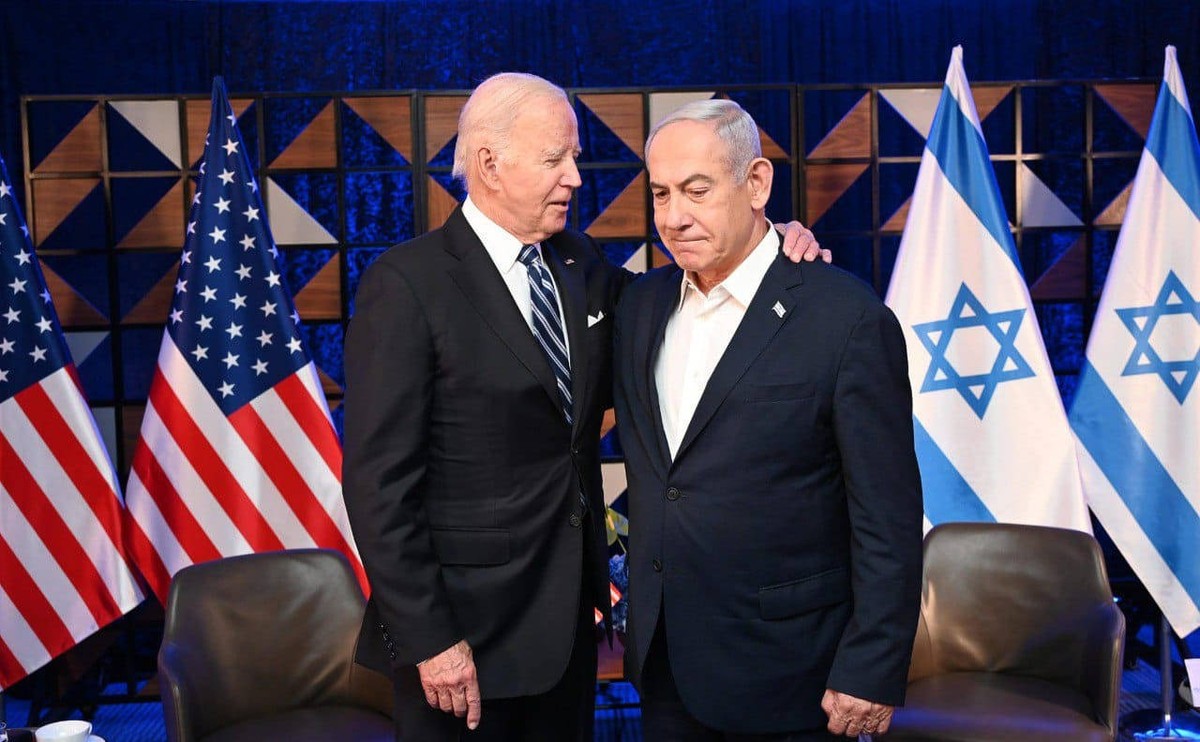 October 18, 2023, Tel Aviv, Israel: President of the United States of America, JOE BIDEN, visits Israel and meets Israeli Prime Minister BENJAMIN NETANYAHU in Tel Aviv. Israel is engaged in a war with ...