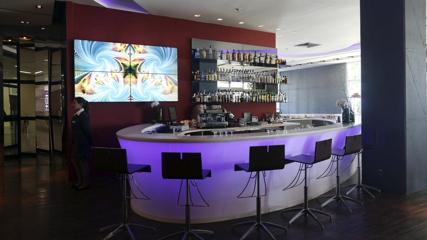 A view of the bar at the Royal Tulip hotel, where the England soccer team will be staying at during the 2014 World Cup, in front of Sao Conrado beach in Rio de Janeiro, February 18, 2014. REUTERS/Pila ...