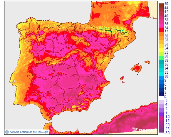 Wetter Spanien Donnerstag, 10. Juli 2025