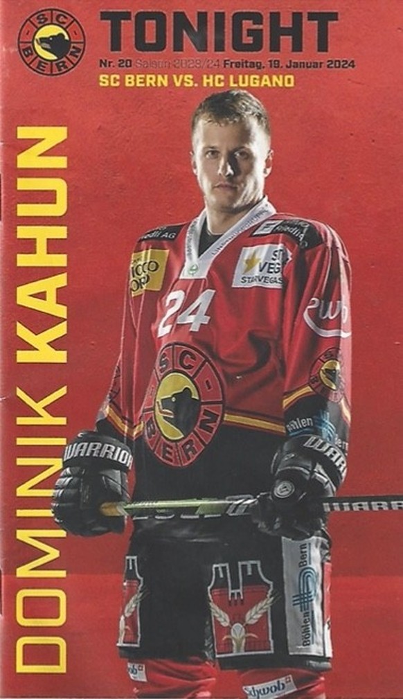 Matchprogramm SCB SC Bern Dominik Kahun