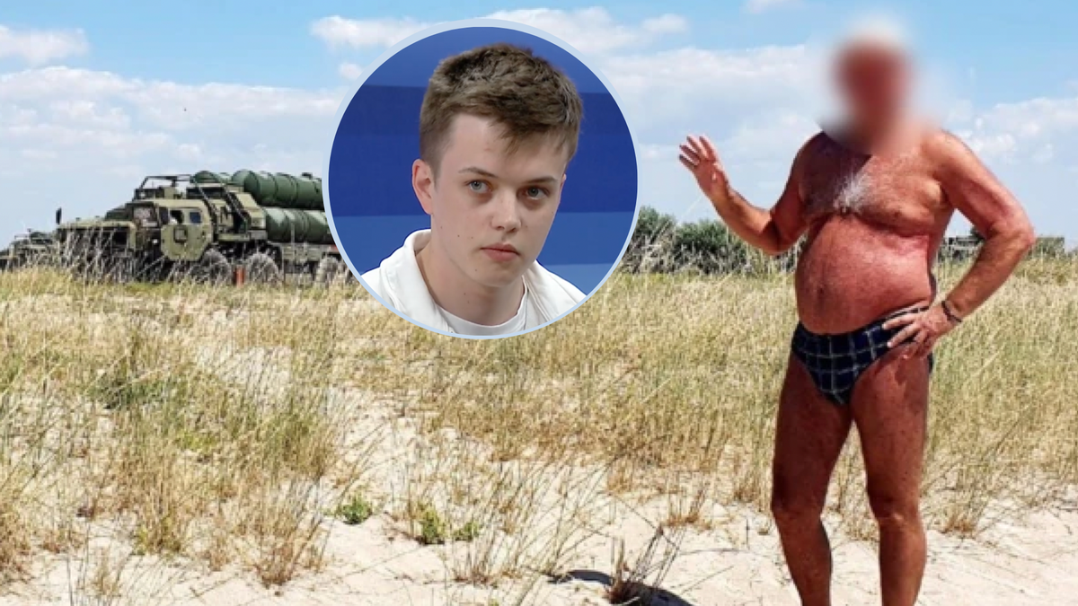 Au moment du cliché, ce Russe en slip de bain ne se doutait manifestement pas que ce souvenir de vacances allait révéler des informations militaires gênantes.
