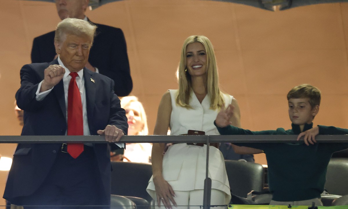 epa11885243 US President Donald Trump (L) and daughter Ivanka Trump (C) before Super Bowl LIX between the Kansas City Chiefs and the Philadelphia Eagles at Caesars Superdome in New Orleans, Louisiana, ...