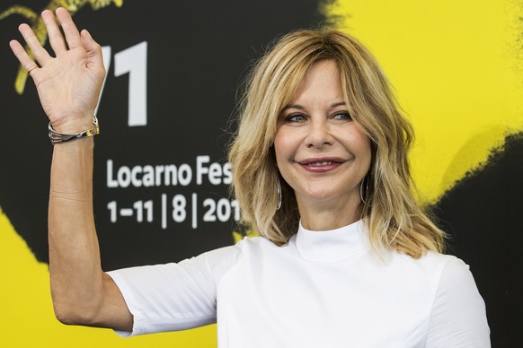 epa06926606 US actress Meg Ryan poses prior to a conversation at the 71st Locarno International Film Festival, in Locarno, Switzerland, 04 August 2018. The Festival del film Locarno 2018 runs from 01  ...