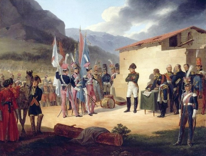 Gemälde von January Suchodolski: Napoleon nach dem Sieg bei Tudela, Spanien, 23. November 1808