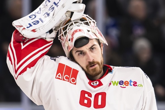 SC Rapperswil-Jona Lakers Torhueter Melvin Nyffeler im Eishockeyspiel der National League zwischen den ZSC Lions und dem SC Rapperswil-Jona Lakers, am Mittwoch, 7. Dezember 2022 in der Swiss Life Aren ...