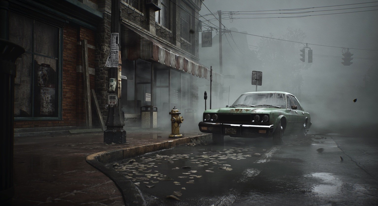 Das Städtchen Silent Hill zeigt sich im Remake von seiner besonders schaurig schönen Seite.
