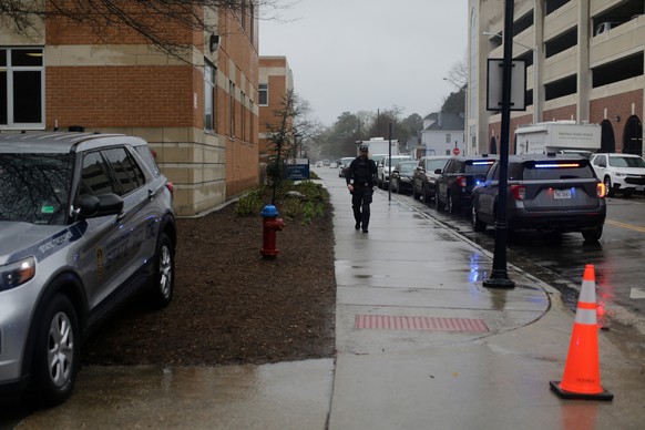 Police arrive outside Old Dominion University's campus after reports of an active shooter on Thursday, March 12, 2026 in Norfolk, Va. (AP Photo/John Clark)(AP Photo/John Clark)
University Shootin ...
