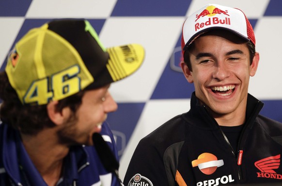 Rossi links und Marquez verstehen sich gut.