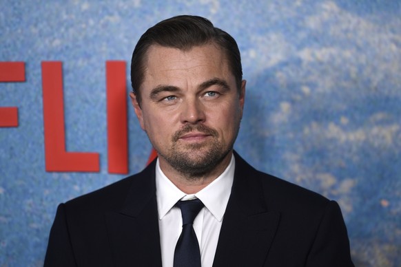 FILE - Leonardo DiCaprio attends the world premiere of &quot;Don't Look Up&quot; at Jazz at Lincoln Center on Sunday, Dec. 5, 2021, in New York. DiCaprio has donated to humanitarian organizations supp ...