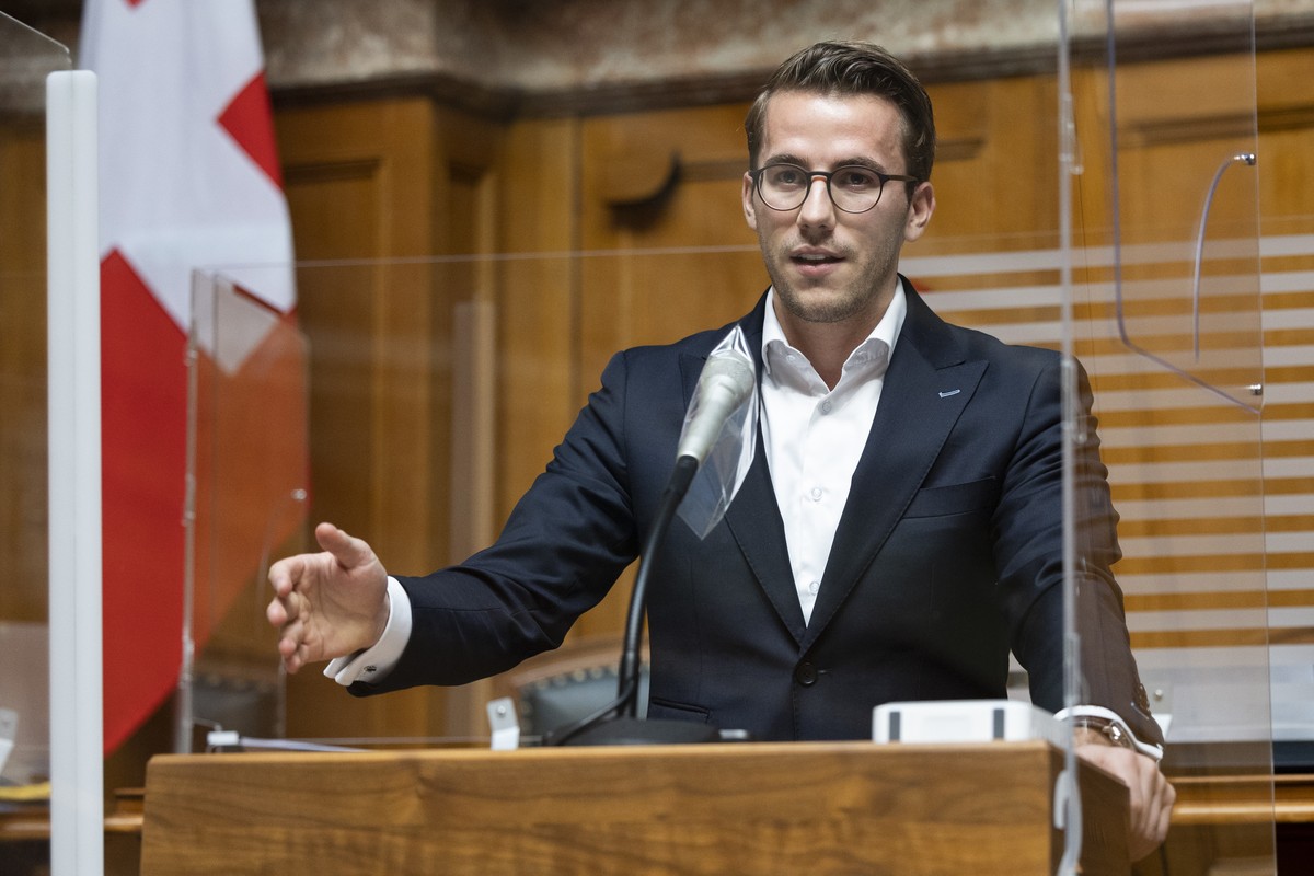Andri Silberschmidt, FDP-ZH, spricht waehrend der Wintersession der Eidgenoessischen Raete, am Donnerstag, 9. Dezember 2021, im Nationalrat in Bern. (KEYSTONE/Peter Klaunzer)